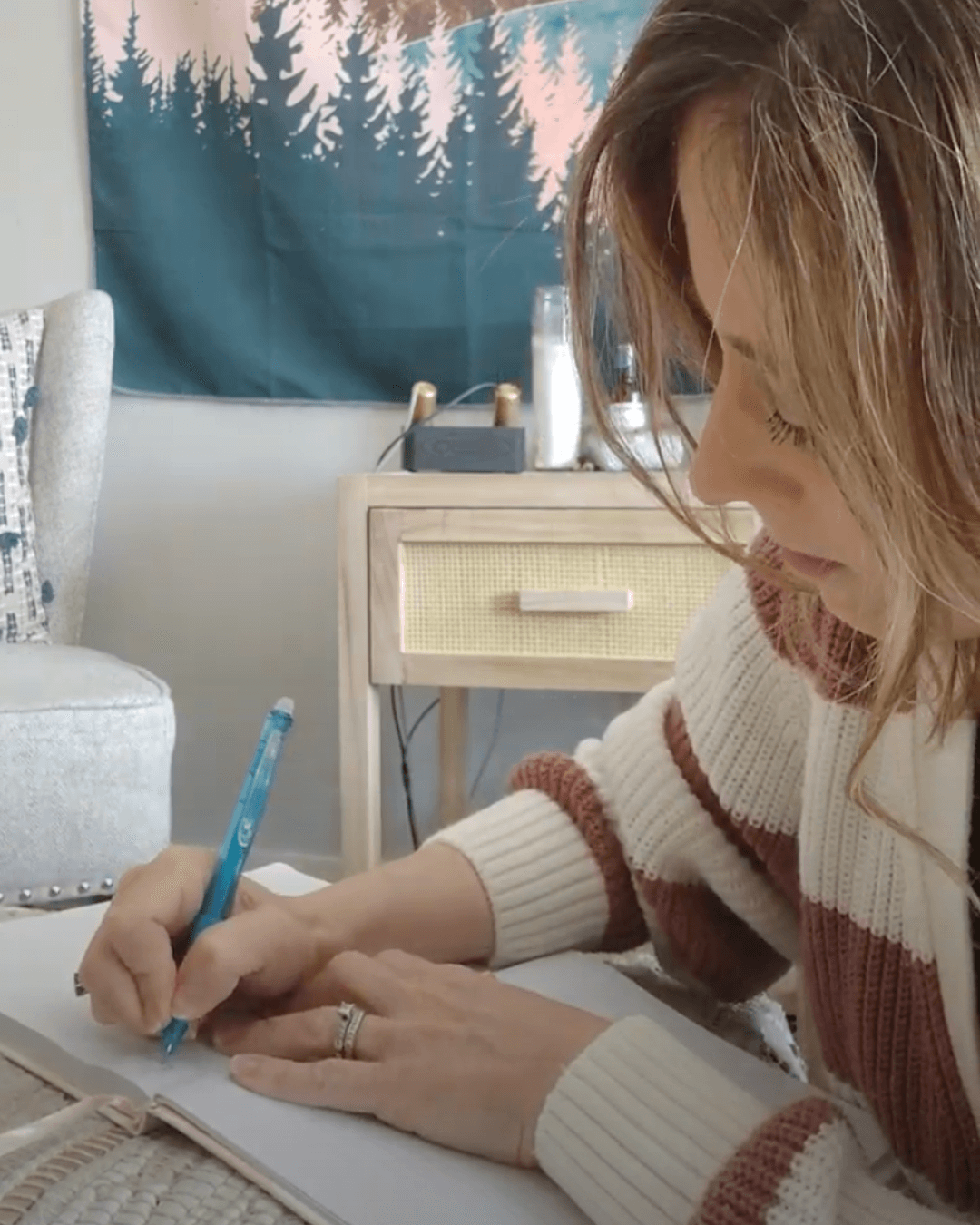 Angie writing Angie writing