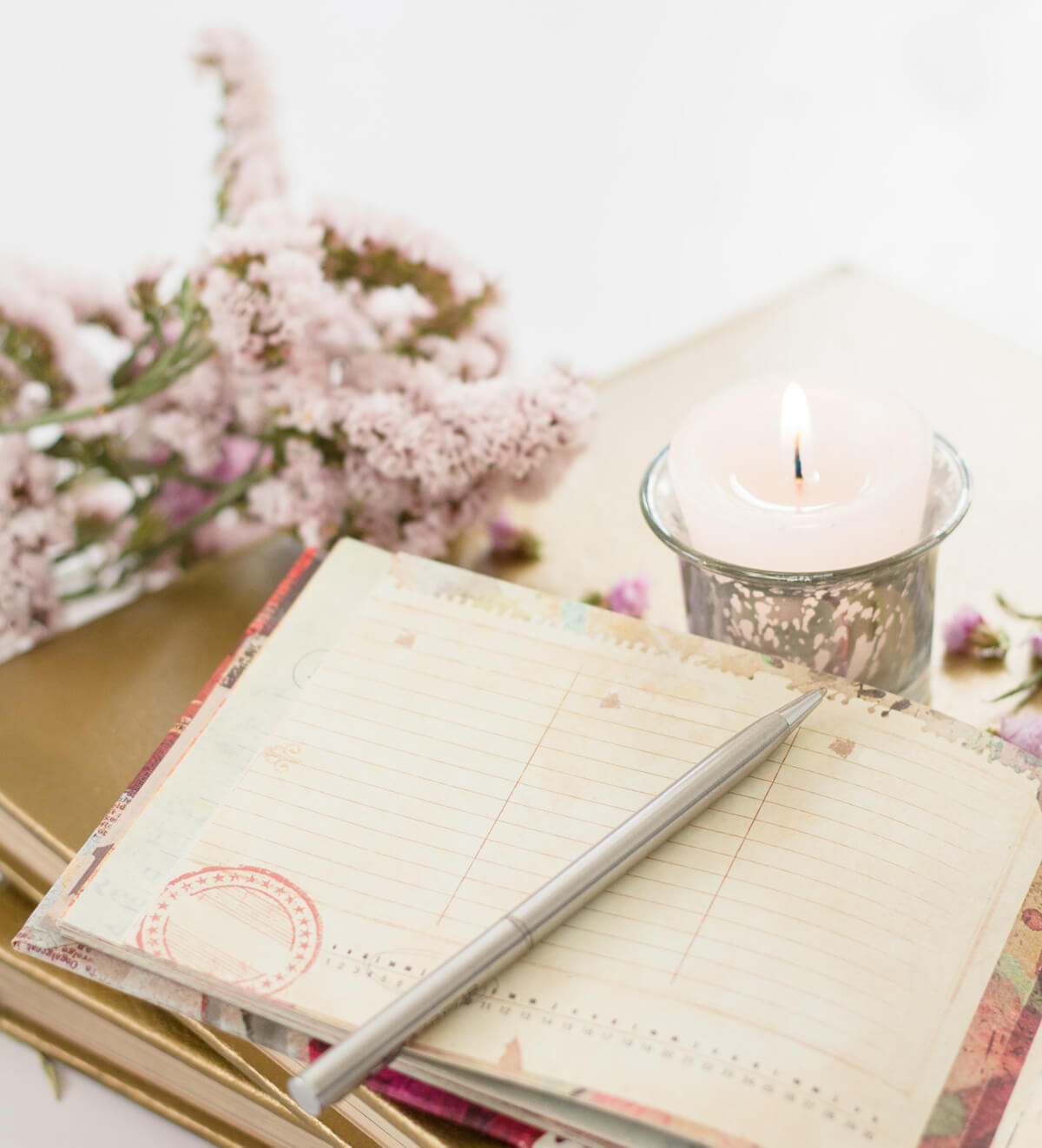 Girl on flower field